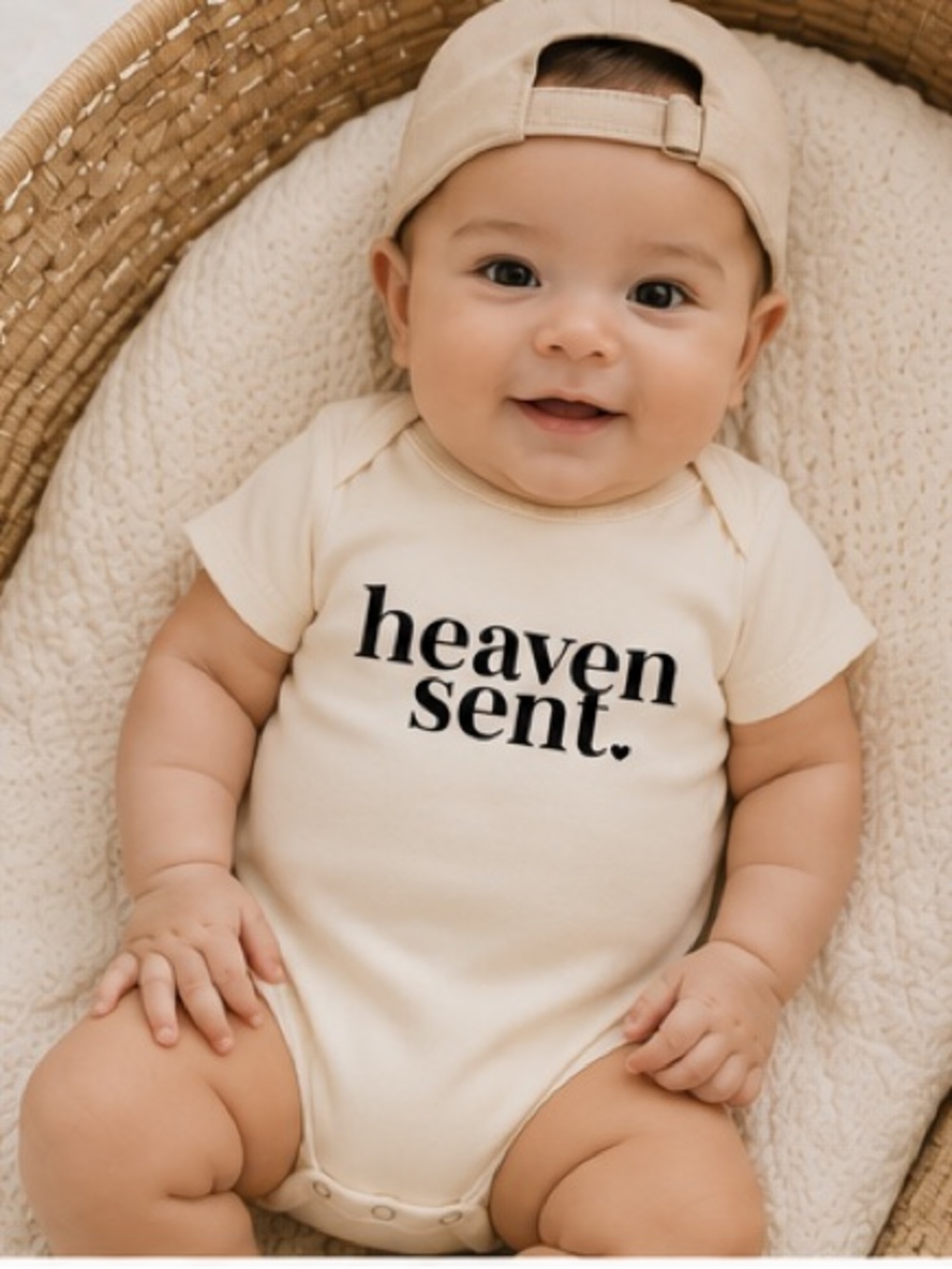 Baby onesie - HEAVEN SENT - CHOOSE SIZE COTTON